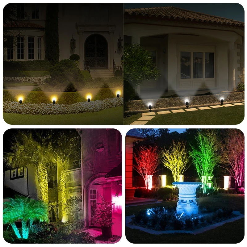 1 TO 8 RGB Outdoor Lawn Lamp Landscape Light With Remote Control Waterproof Super Bright Garden Decoration Lights EU/US Plug