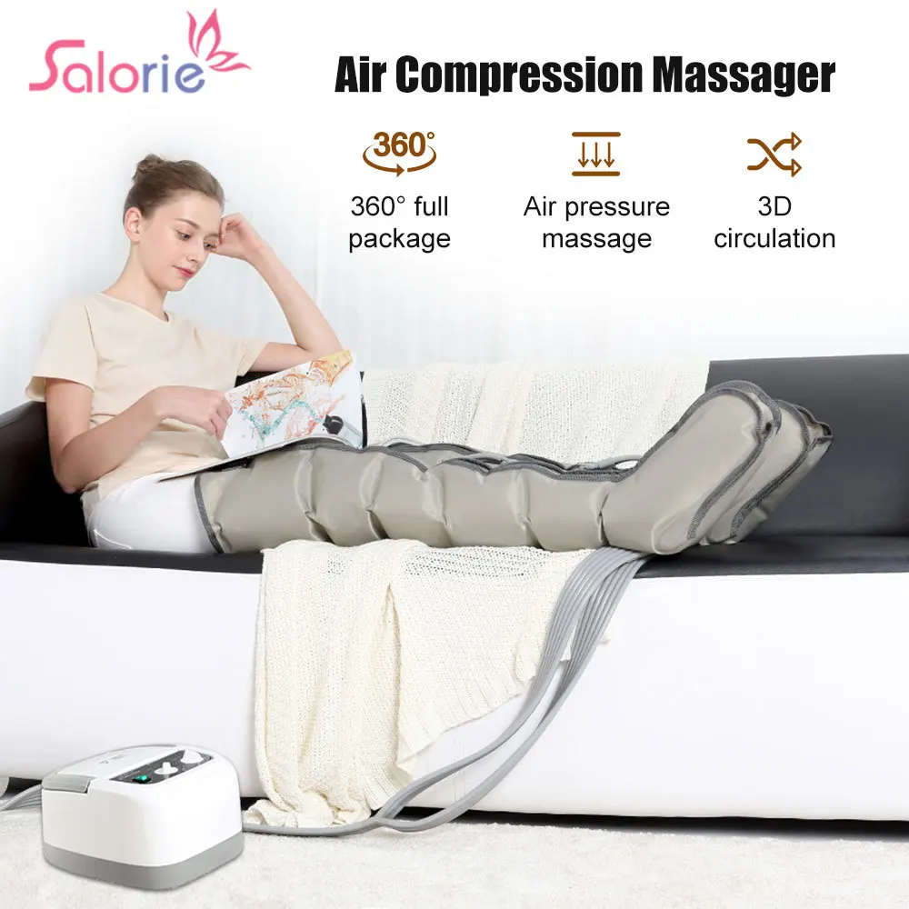 Air Wave Leg Compression Massager Vibration Pressure Massage Therapy Arm Waist Pneumatic Air-Wrap Relax Pain Relief Foot Massage