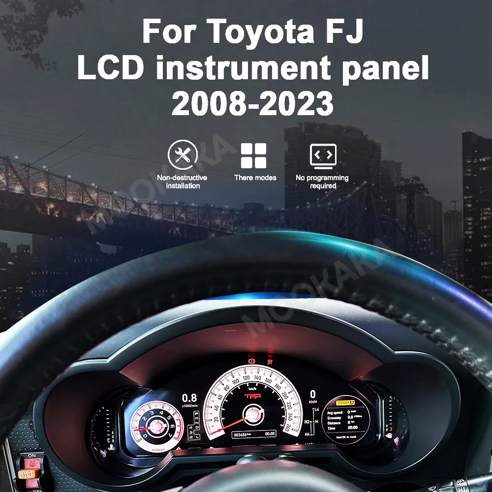 Car dashboard Carplay For Toyota FJ Cruiser 2008~2023 LCD Instrument Digital Cluster Dashboard Panel Linux System Speed Meter