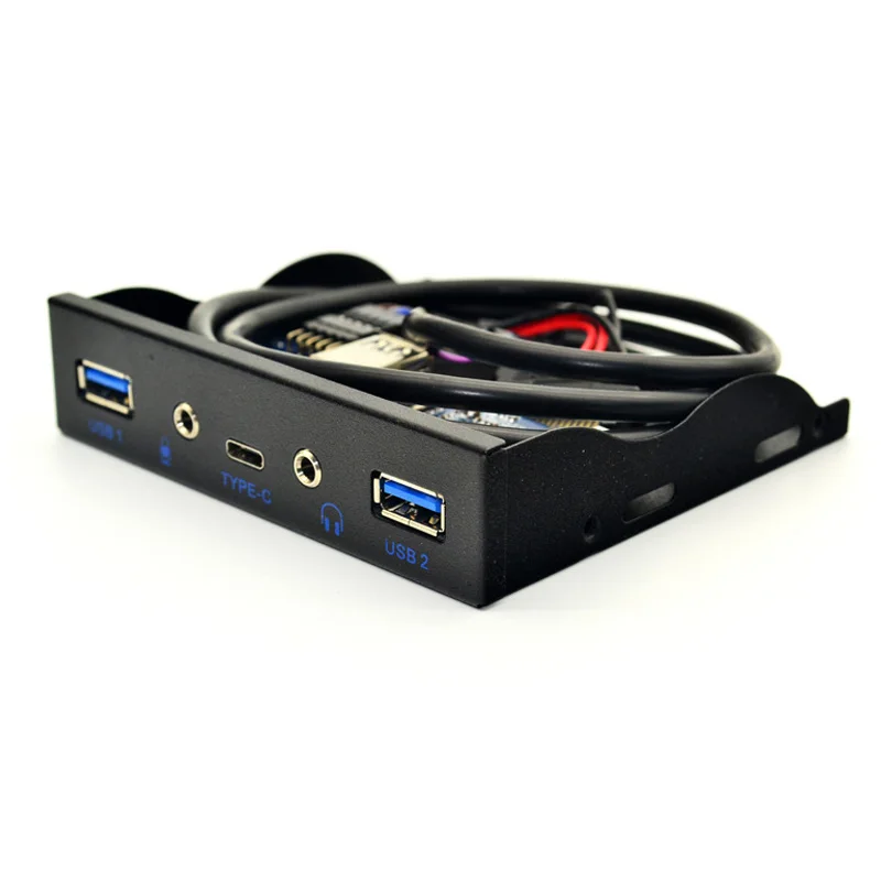 

USB-концентратор 5-портовый USB 3.1 TYPE-C USB 3.0 Передняя панель для настольного компьютера 3,5-дюймовый отсек для дискеты HD Audio Разъем для наушников 3,5 мм Адаптер расширения микрофона