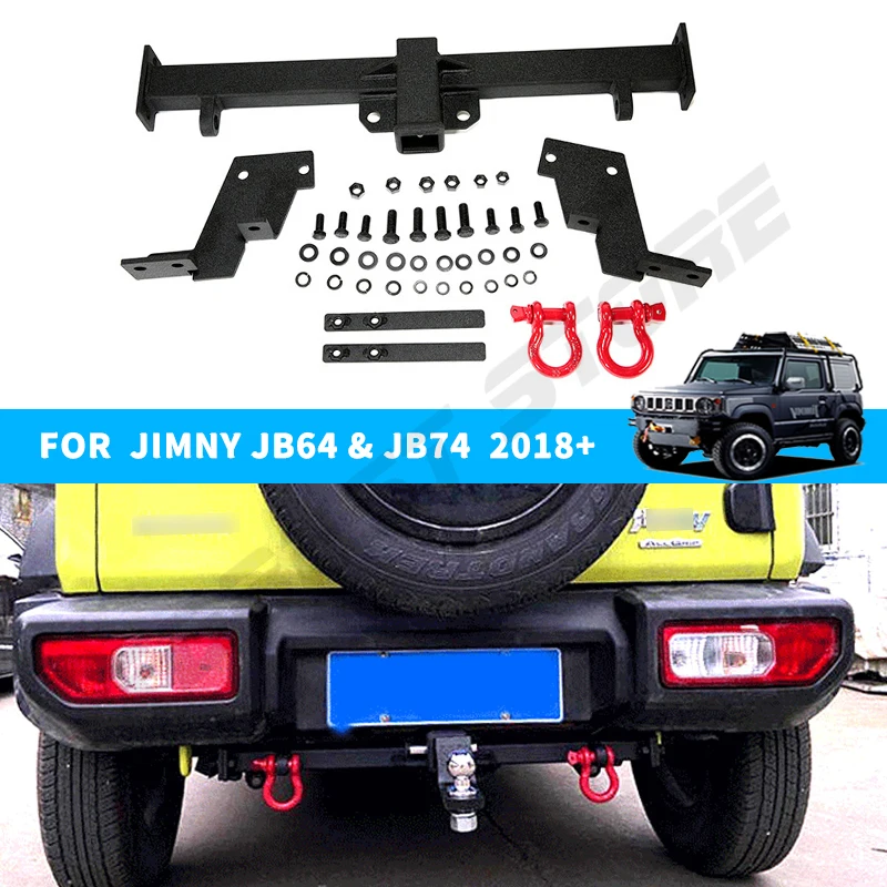 

Car Tow Bar without/with D-Ring For Suzuki Jimny GEN4 2019-2023 JB64 JB74 Rear Bumper Trailer Bar Parts Trailer Arm Accessories