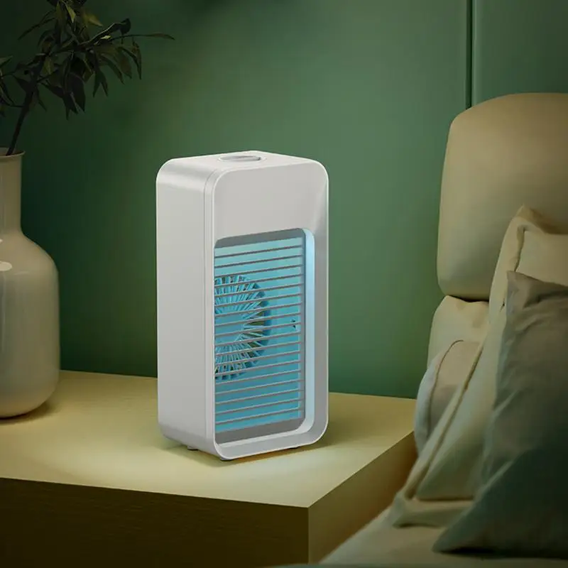 Air Conditioner Fan Small Air Conditioner With Colorful Night Lights Desk Fan Table Fan With 3 Speeds Quiet Personal Air Cooler