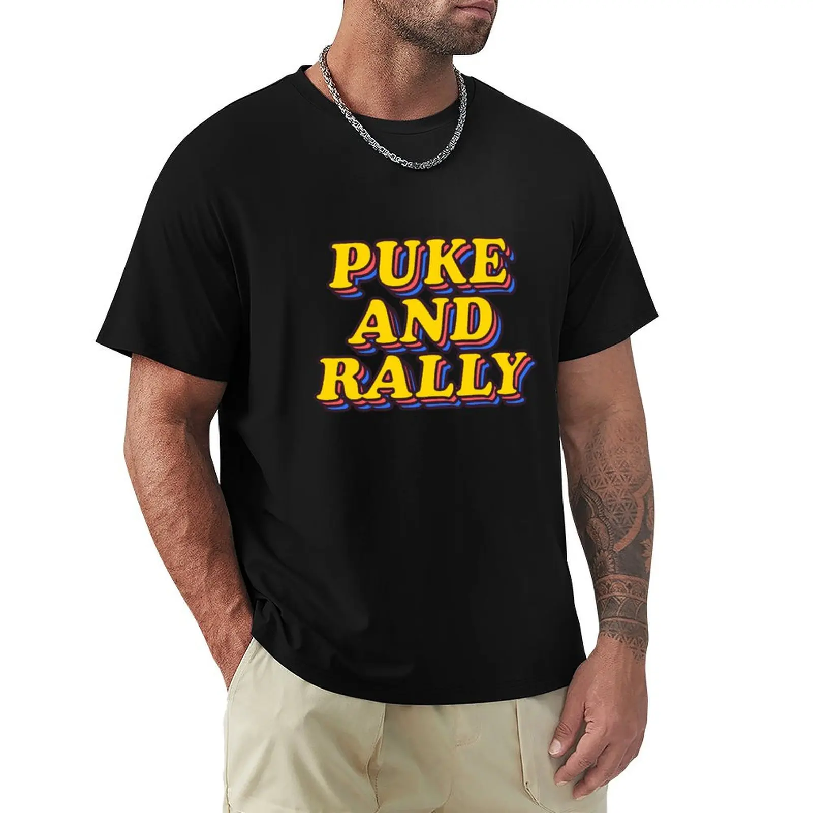 Puke And Rally SUmmer College Party T-Shirt All Match Basic Short Sleeve Top