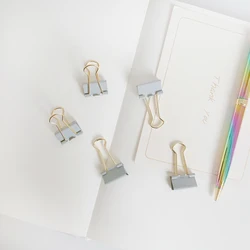 ALLTU 10pcs 19mm gray long tail clip examination binder clip photo clip message clip student office stationery
