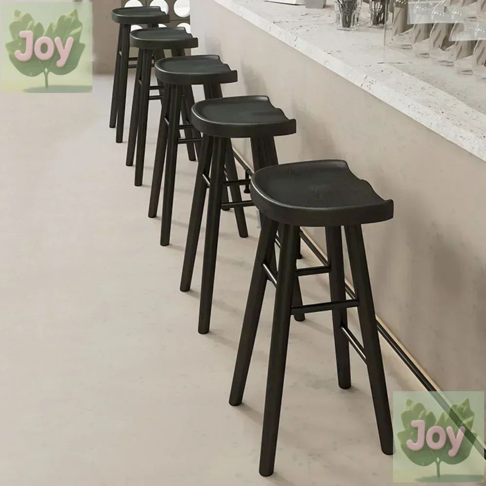 

Nordic Wooden Bar Chair Midcentury American Living Room Minimalist Bar Stools Waiting Unique Tabourets De Bar Home Furniture