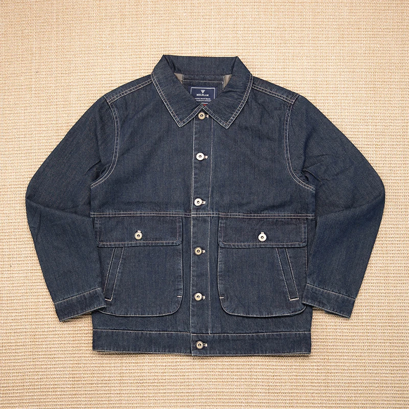 

Faionable Casual Men's Denim Jaet Youthful ular Loose Fit Long Sve Ant Wrinkle Autumn Outerwear Single Button Closure