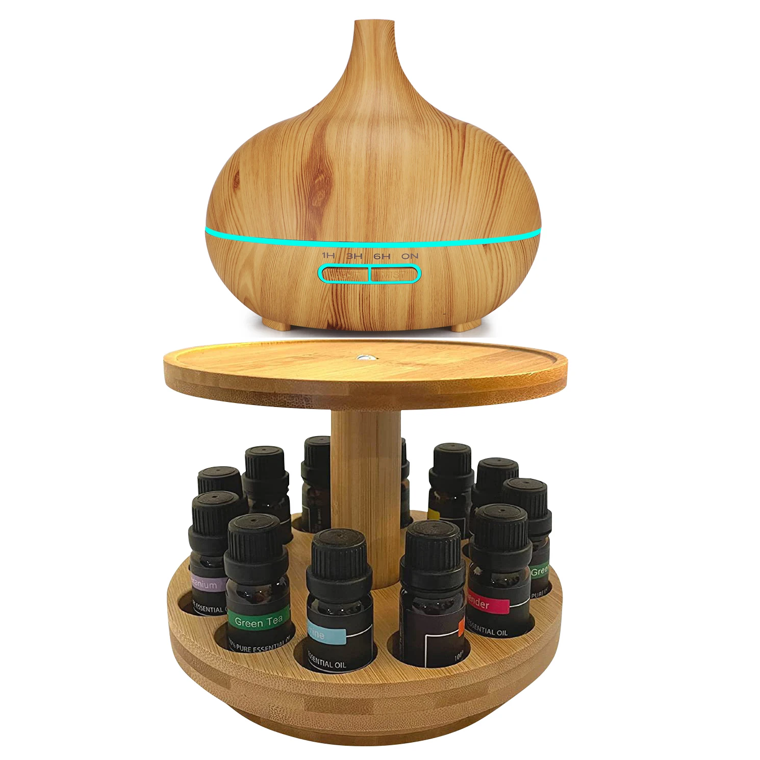 Aromatherapy Diffuser Essential Oil Carousel Bamboo Diffuser Holder Carousel Real Bamboo Diffuser Holder Essential Oil Holder