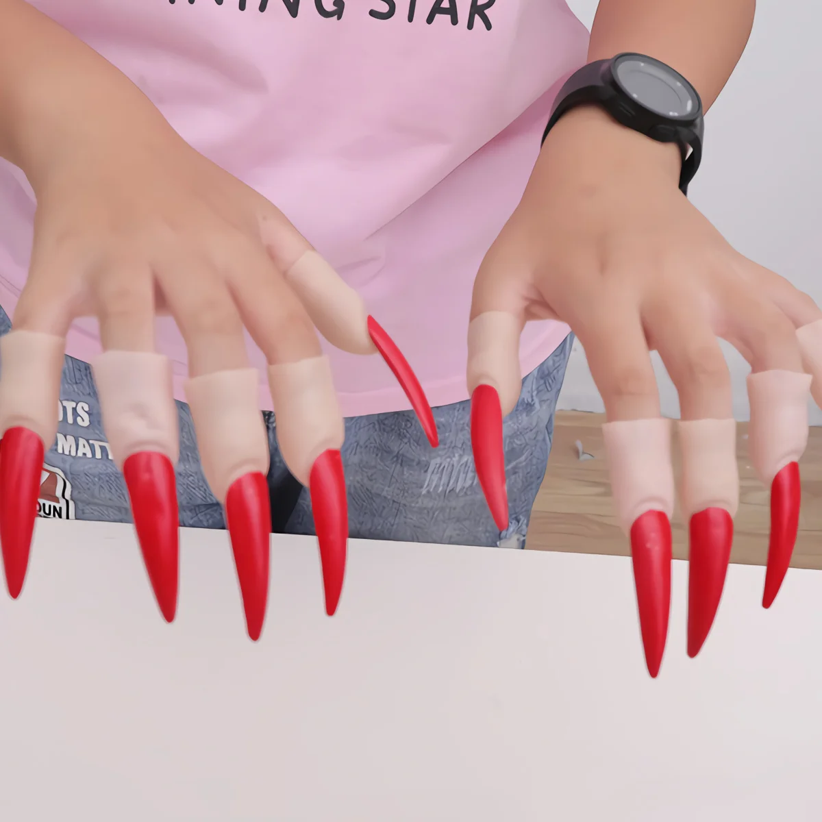 

20pcs Halloween Fake Nails Spooky Long Design Rubber Material For Witch Zombie Wizard Ghoul Goblin Costume Party Decor Props