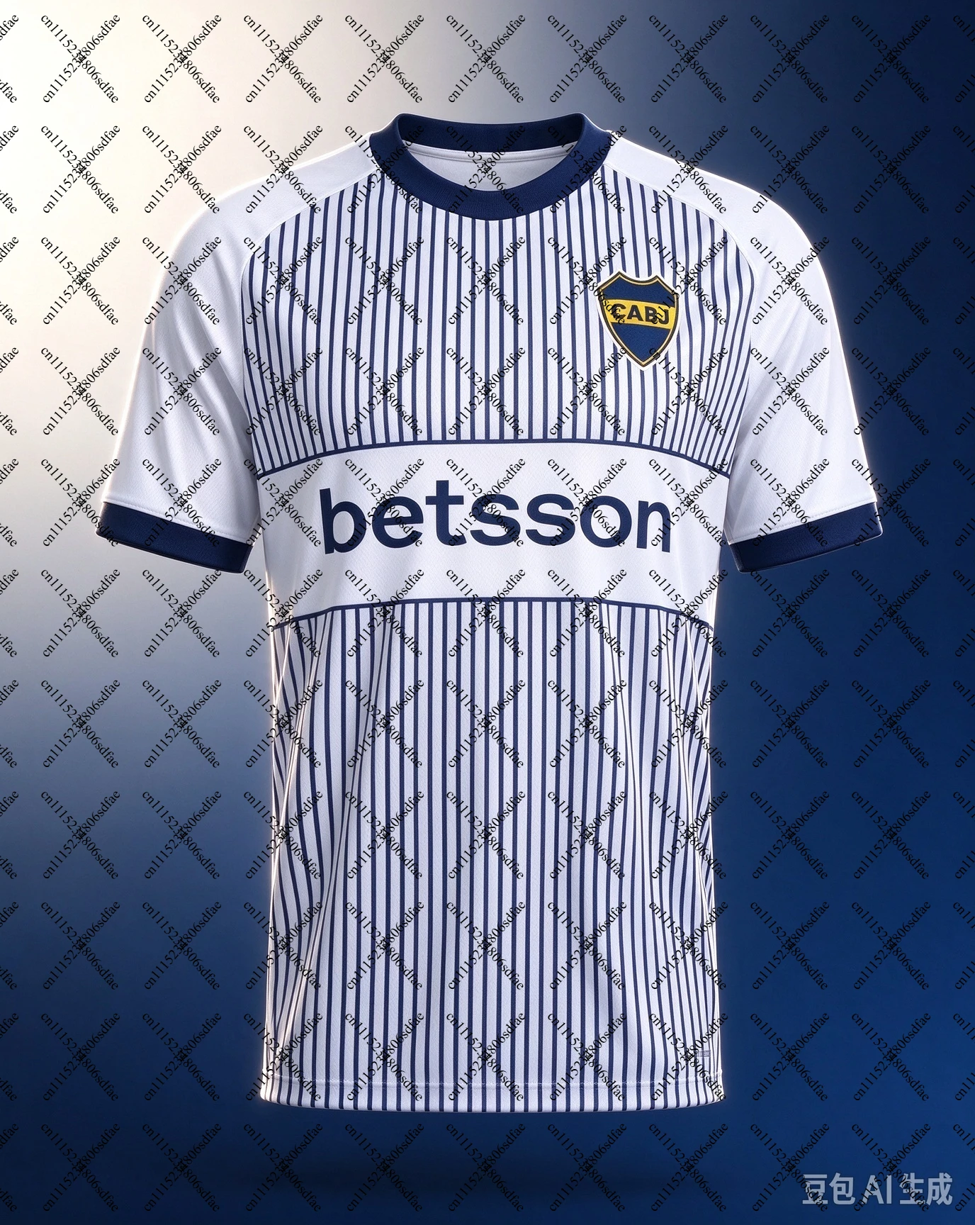 26-27 Boca Juniors Football Jersey, Men Club V Neck Soccer Tee, Stripe Design Quick Dry Match Sport Top