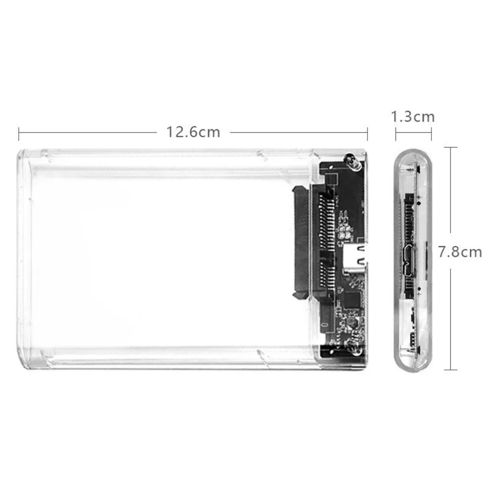 Caixa de proteção de unidade tipo-c 3.1 com cabo de dados 2.5 Polegada hdd caso de disco rígido caixa de armazenamento de disco rígido caixa de disco rígido