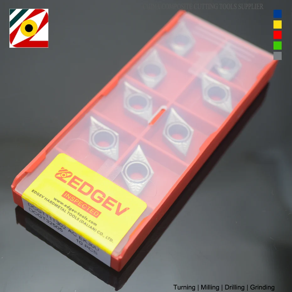 10Pcs DCGT070202 DCGT070204 DCGT11T304 DCGT11T308 CNC Carbide Inserts Internal Turning Tool Machining Aluminum Copper Wood
