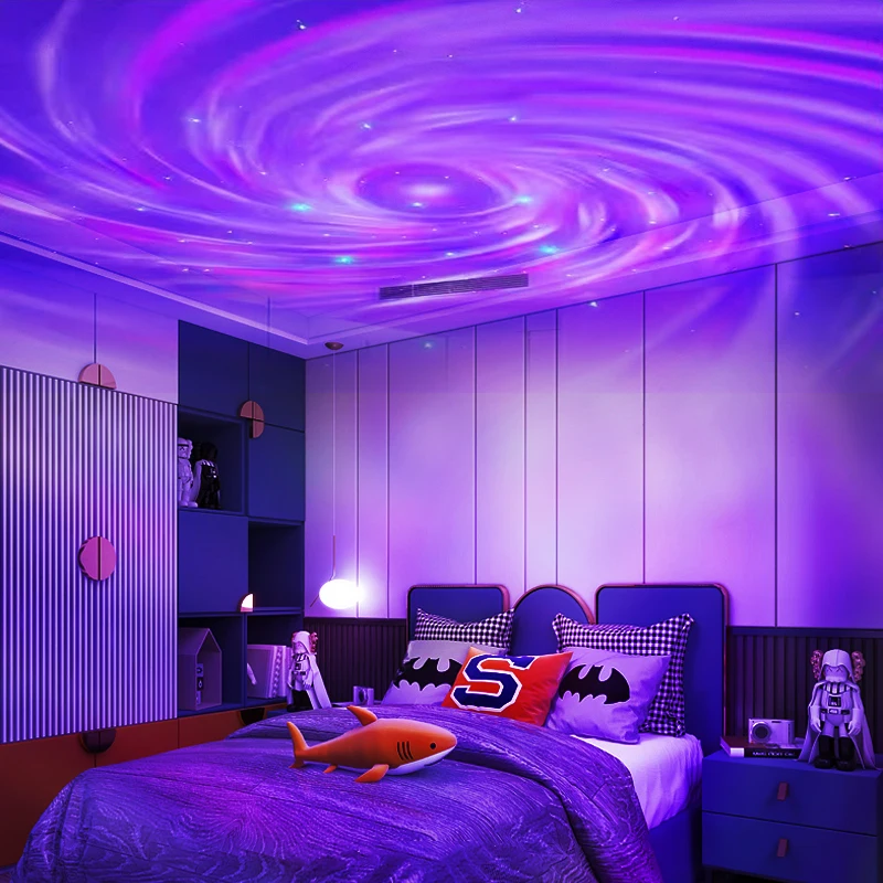 LED Star Projector Ocean Wave And Nebula Night Light Room Rotating Star Projector Light Bedroom Romantic Decor Party Decor.