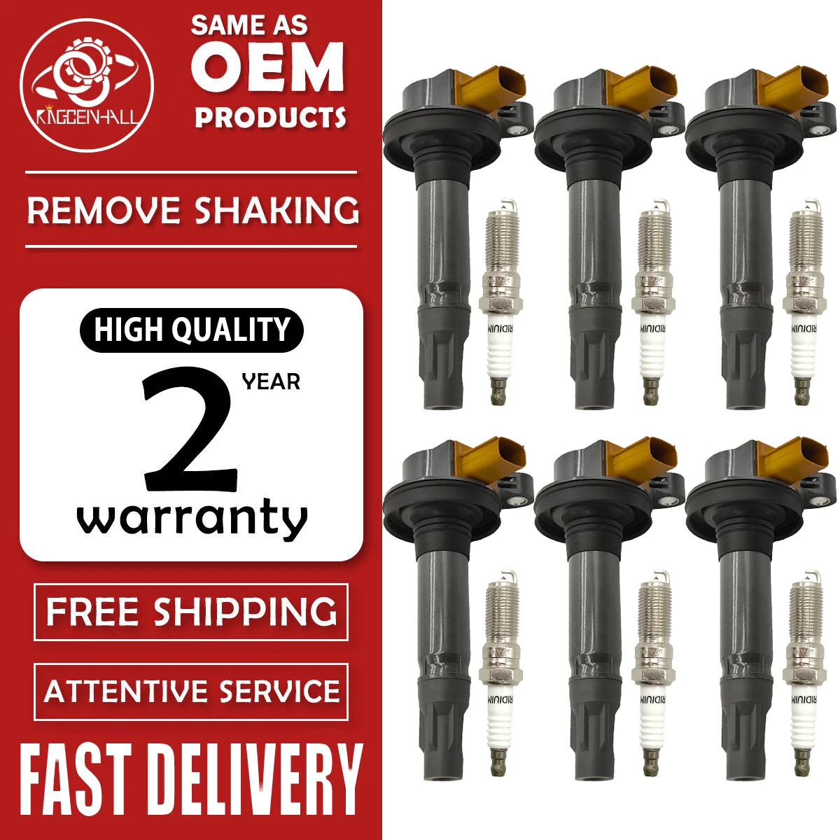 6 sztuk cewka zapłonowa + świece zapłonowe dla Ford Explorer F150 Transit Expedition Flex Taurus Lincoln Navigator 3.5L UF646 BL3Z-12029-C