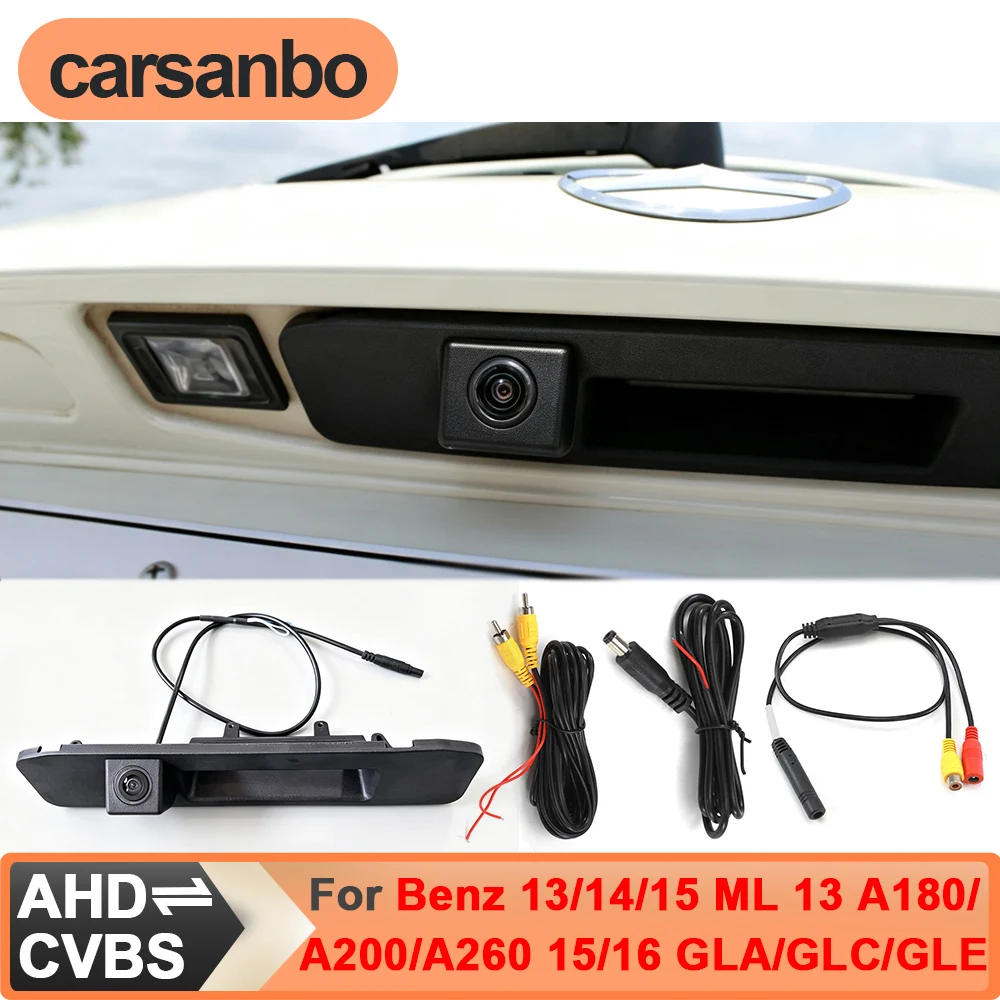 Carsanbo AHD CCD Auto-Rückfahrkamera für Kofferraumgriff für Mercedes Benz 2013 2014 2015 ML 2013 A180/A200/A260 2015 2016 GLA/GLC/GLE