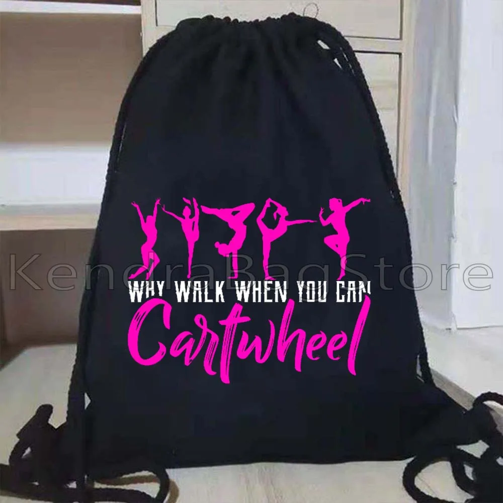 ศิลปะจังหวะ Tumbling ยิมนาสติก Acrobatics นักกายกรรมสาวปรับโยคะเต้นรํากระเป๋าเป้สะพายหลังกีฬากระสอบ String Bag