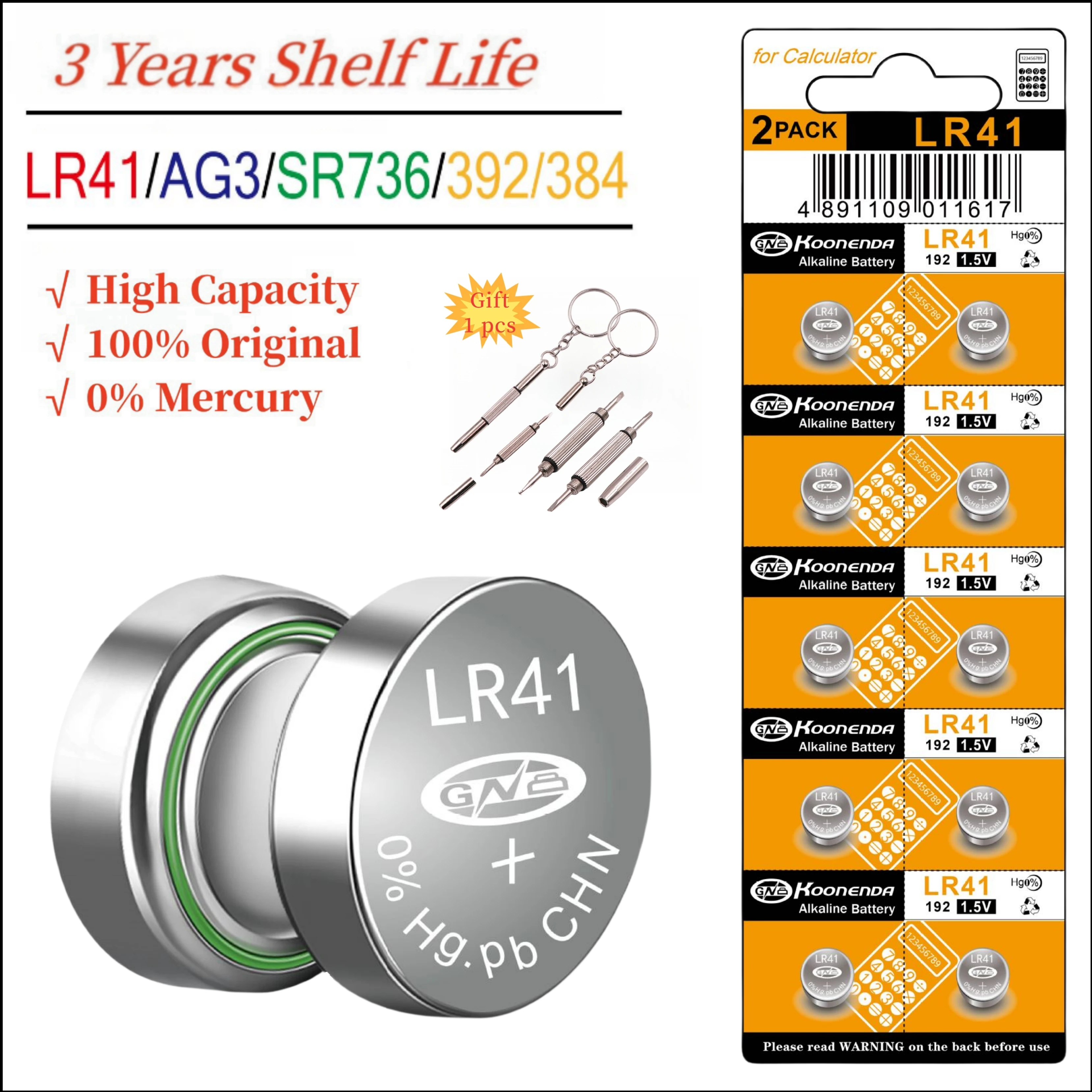 

10-100PCS High Capacity LR41 Batteries AG3 L736 392 384 192 Premium Alkaline Battery 1.5V Button Coin Cell Batteries For Watches