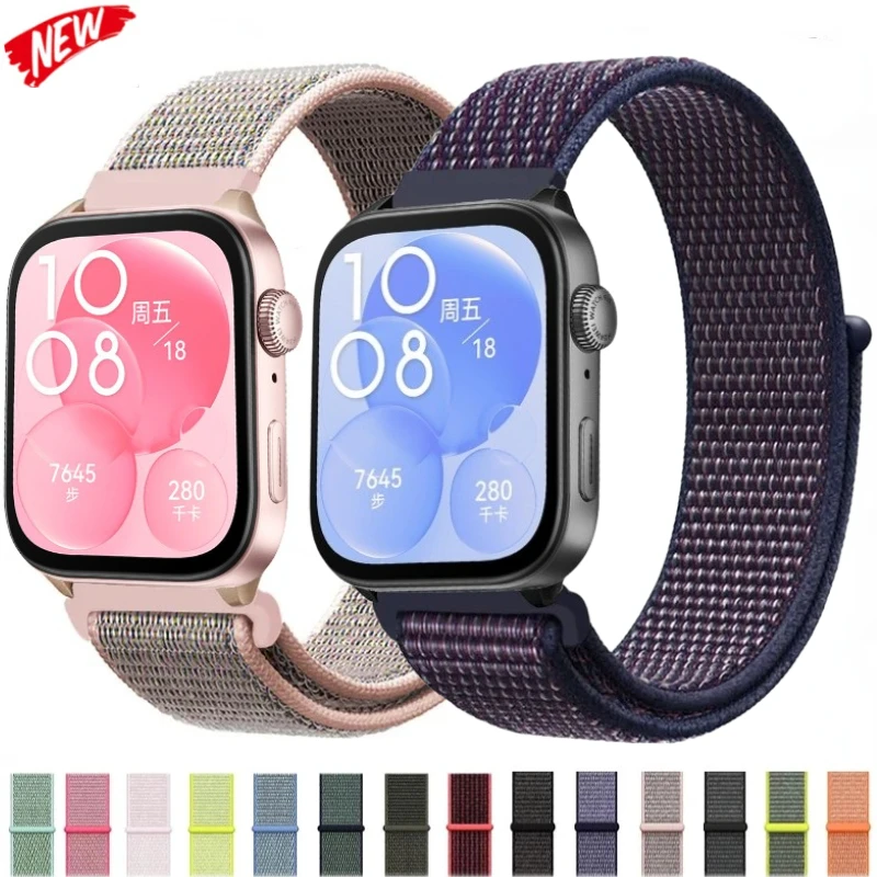 Nylon Loop Strap para Huawei Watch, Pulseira Respirável, Cinto de Substituição, Acessórios Esportivos, Fit 3
