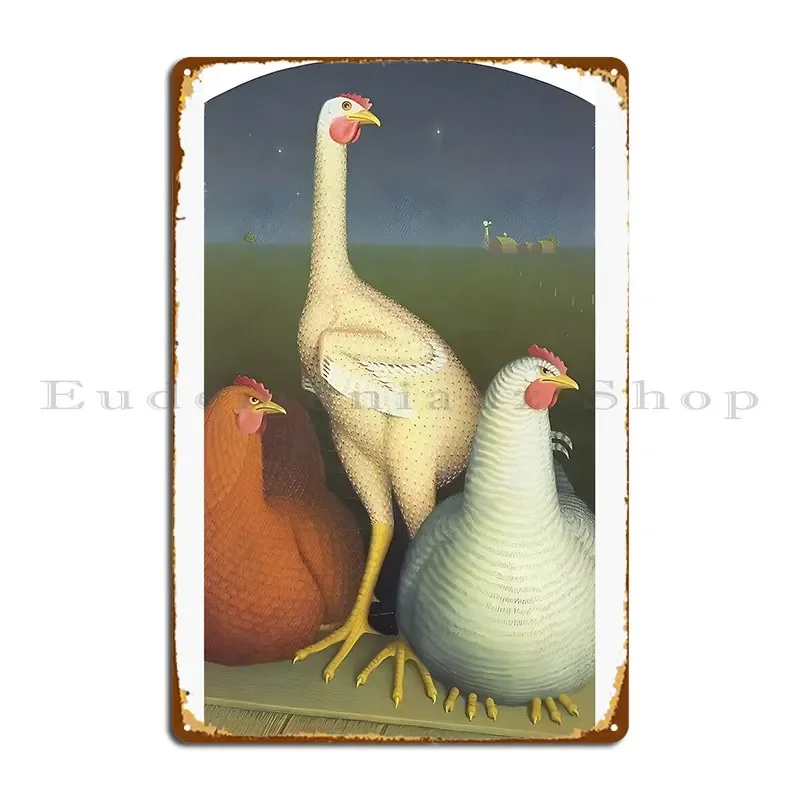 Grant Wood Adolescence Teearthy Metal Plaque Character Mural Create Cinema Kitchen Tin Sign Poster