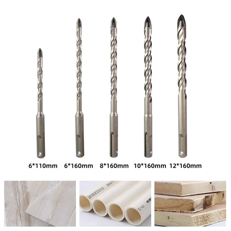 BIESUO Tile Porcelain Drill Bits Alloy Steel SDS PLUS Shank Carbide Drill For Ceramic Stone 6*110/8*160mm