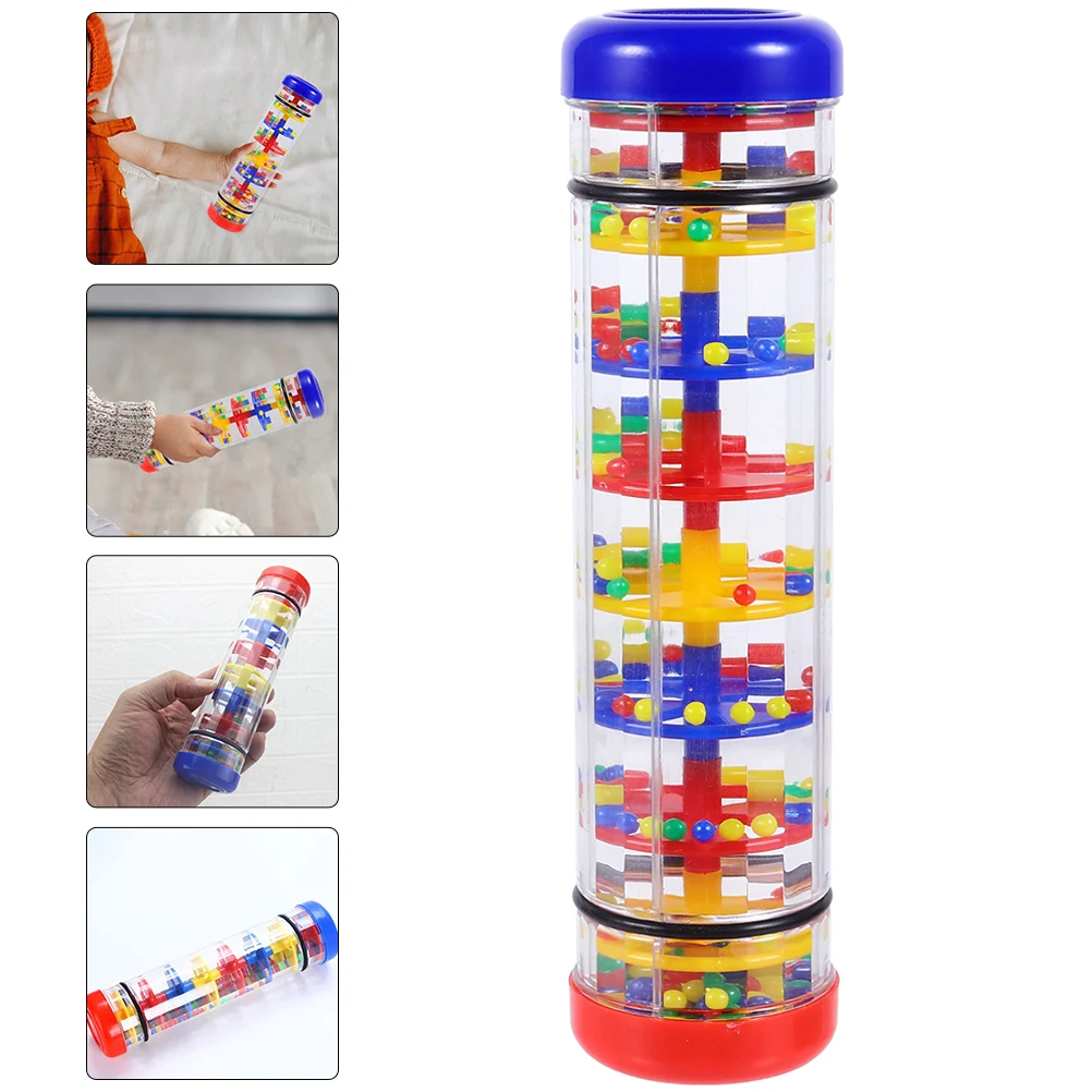 

2pcs Rainmaker Musical Enlightenment Educational Rain Sound Instrument Early Learning Color Recognition Plaything
