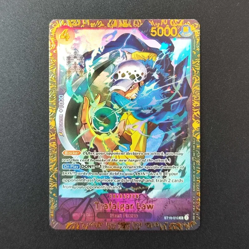 4pcs DIY OPCG 2023 Contest Champion Luffy English One Piece Self-made Flash Card ST10-006 Trafalgar D Water Law Collectible Card