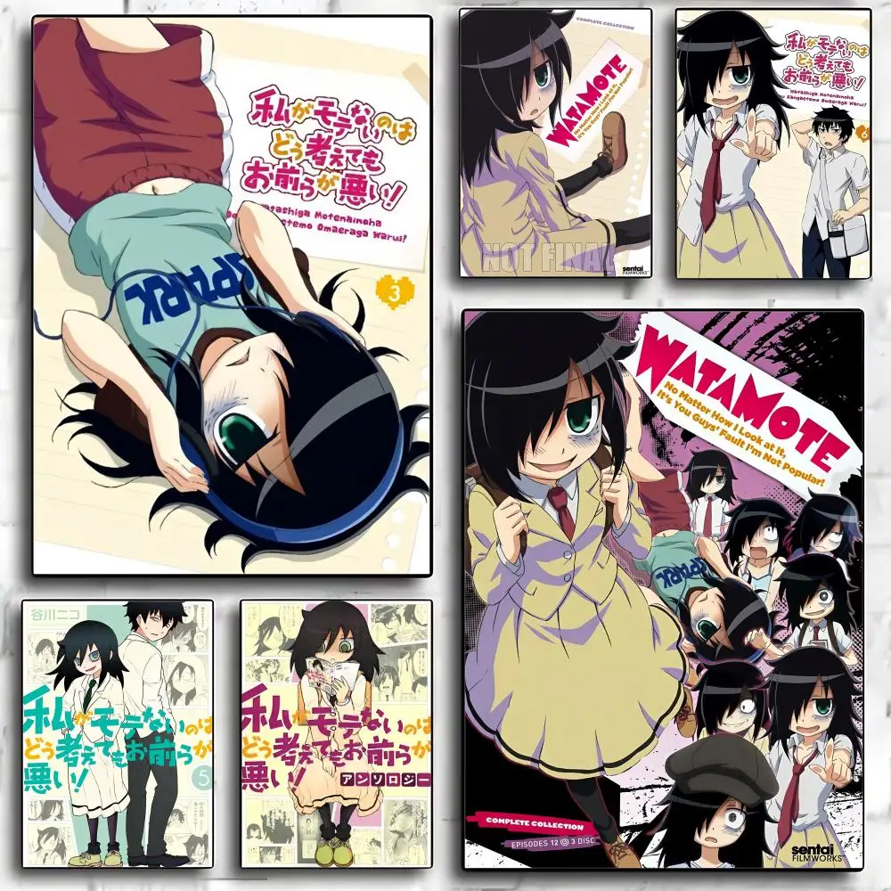 Póster decorativo de Anime W-Watamote Kuroki Tomoko, pegatinas artísticas de pared, Mural con impresión de fotografía para decoración del hogar, sala de estar y pasillo
