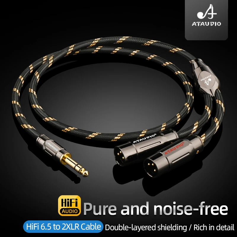 hifi-65mm-to-2xlr-オーディオケーブル-y-スプリッター-65mm-trs-aux-ジャックケーブル-xlr-オス-メス-アンプ、マイクに最適