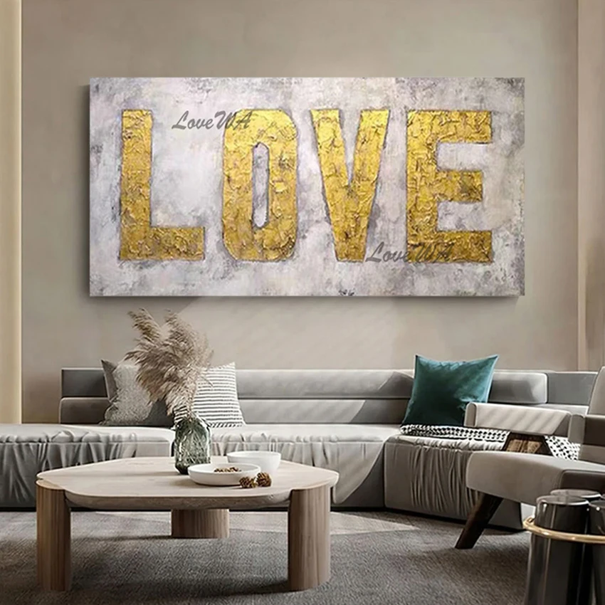 Large Size Wedding Room Decorative Wall Unframed Gold Foil Painting Simple Canvas Artwork Abstract Texture Picture Art Showpiece