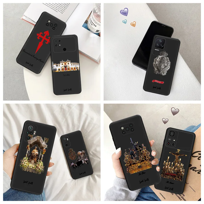 Silicone Black Phone Case for Xiaomi Mi Poco C61 F5 F4 GT F3 F1 X4 X3 X5 M3 M4 Pro M5 C51 C50 C40 Virgin Mary Jesus Church Cover