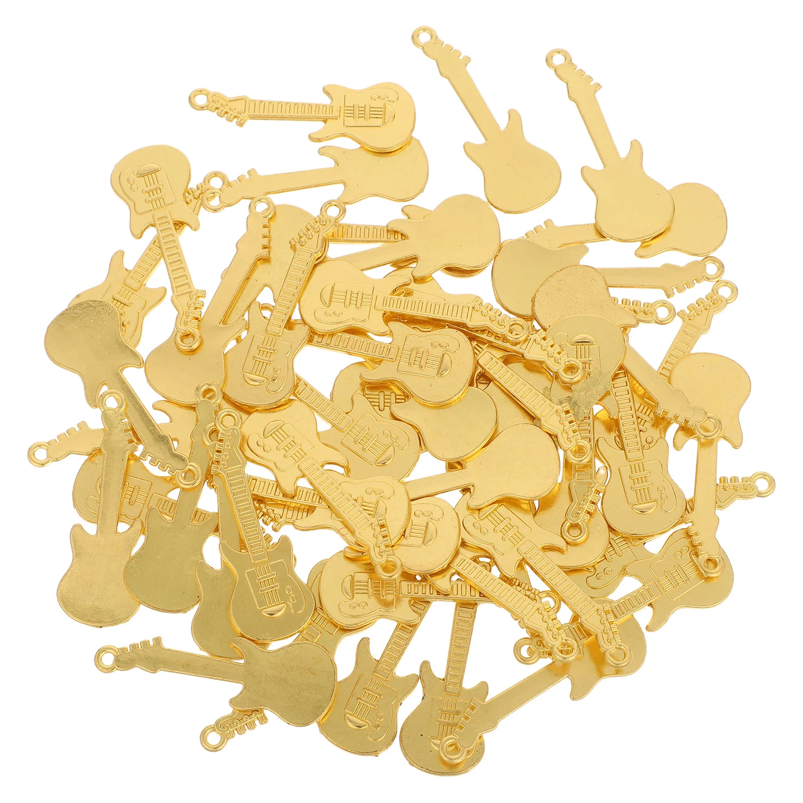

50Pcs Vintage Rustic Guitar Metal Charms Music Instrument Pendants for DIY Necklace Bracelet Earring Keychain Jewelry Crafts