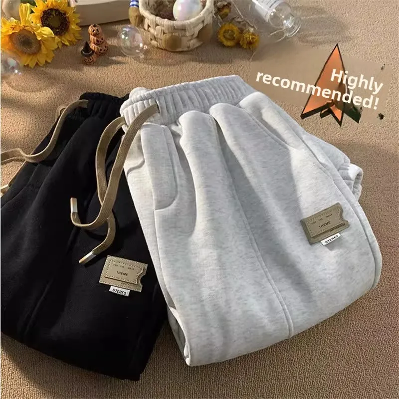 

Men's Casual Harajuku Sle Sweatpants Autumn Winter plus Size 300 Pou Loose Fit Vintage All-Match Sport Pants