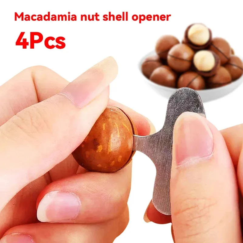 4Pcs Kitchen Nut Sheller Tool Cracker Nutcracker Crack Sheller Almond Walnut Pecan Hazelnut Filbert Macadamia Nut Opener