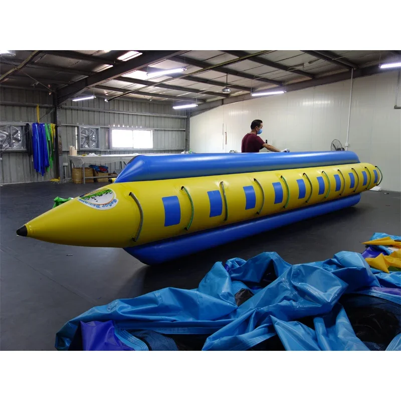 Classic Design 8 Person Portable 0.9mm PVC Tarpaulin Water Sports Inflatable Banana Boat