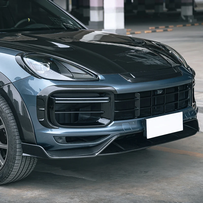 Restomod Body Kits2017-2019 Carbon Fiber Front Lip Lower Deflector With Fog Light New Bumper Upgrade Front Spoiler For Turbo