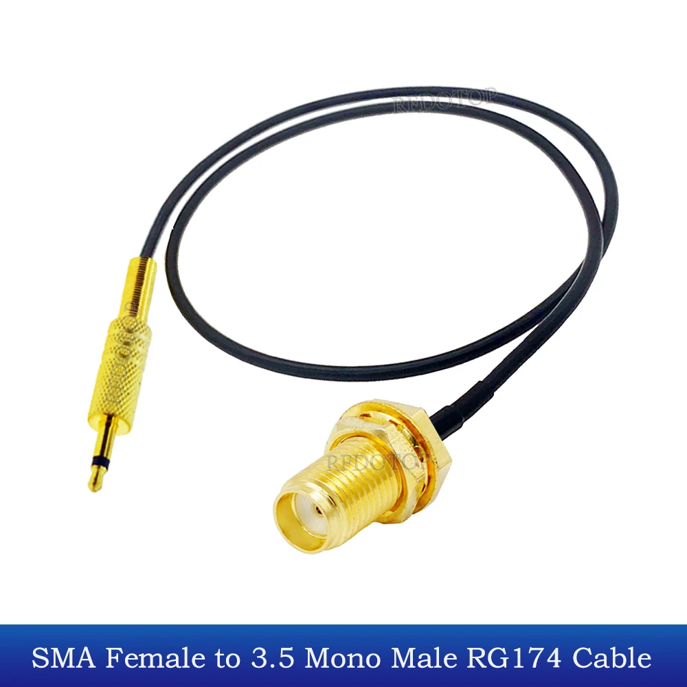 RG174 Cable SMA Female Jack to 3.5mm Mono 1/8