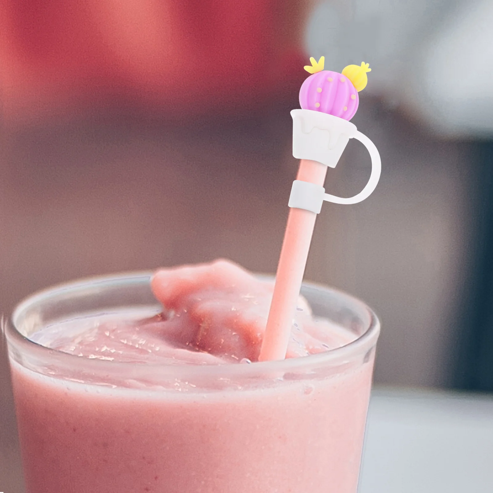 

8Pcs Various Shapes Silicone Straw Toppers Airtight Seal Splashing Proof Cute Decorations for Outdoor Picnic Party Reusable