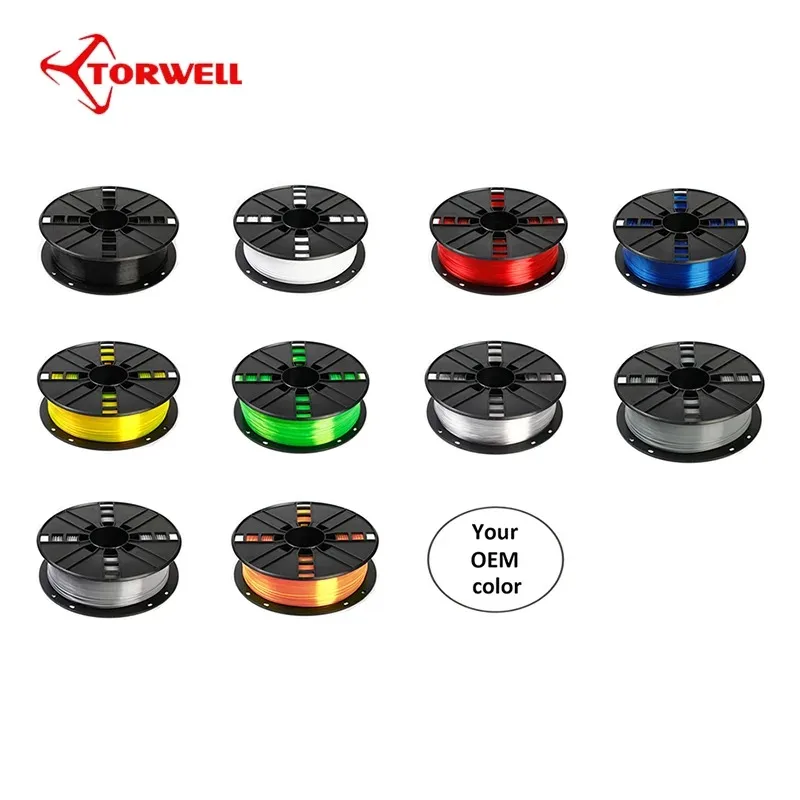 TORWELL PETG Basic 3D Printer Filaments 1Kg with Reusable Spool High Strength 1.75mm Multiple Colors For Creality Bambu Lab