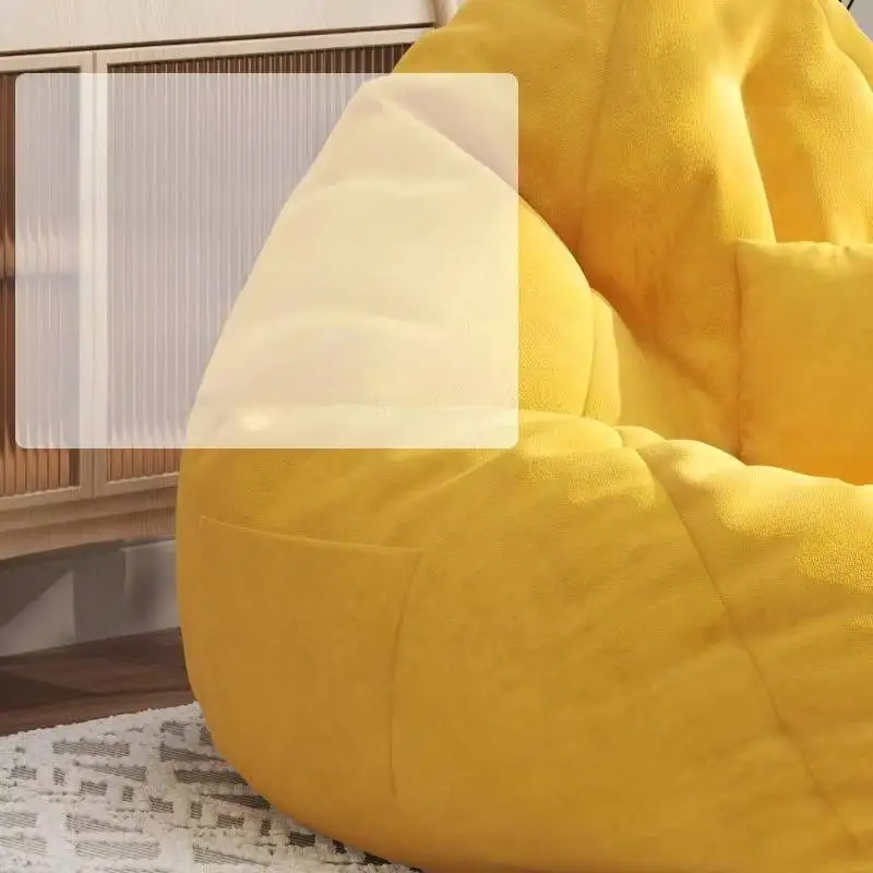 الأصفر مصمم كسول أريكة بنمط حقيبة الفول غرفة المعيشة اليابانية الفردية كسول أريكة بنمط حقيبة الفول الصالات Divano Soggiorno أثاث المنزل #4