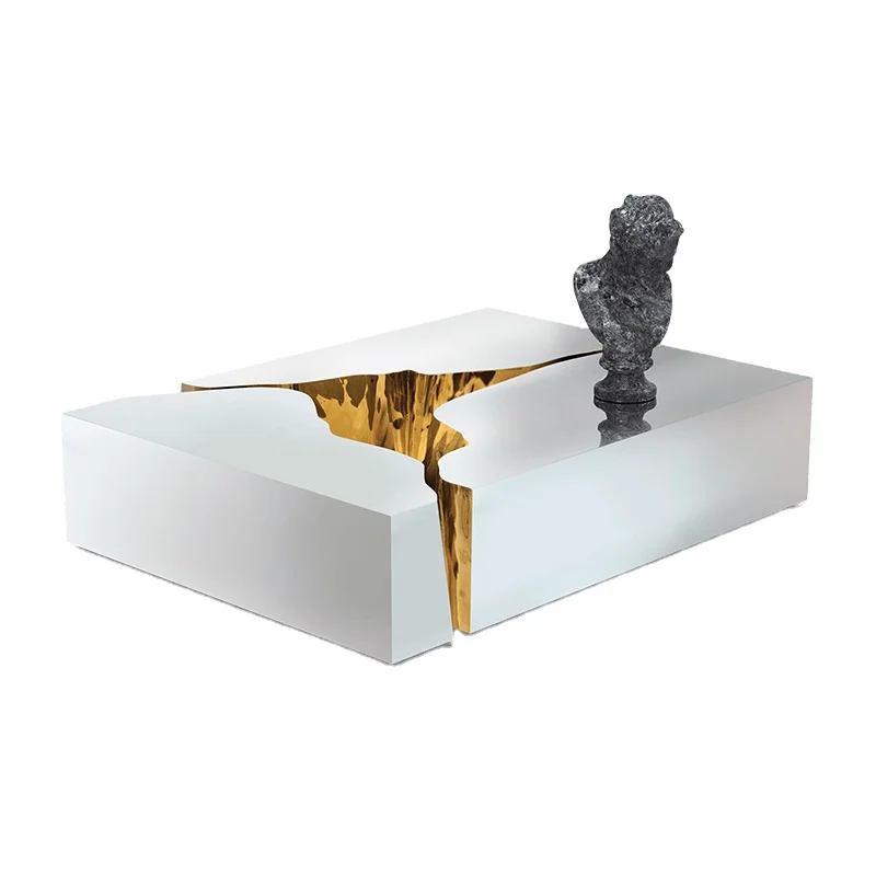 Luxury Tree Root Trunk Design Gold Center Table Stainless Steel Modern Nordic Coffee Table Living Room Furniture