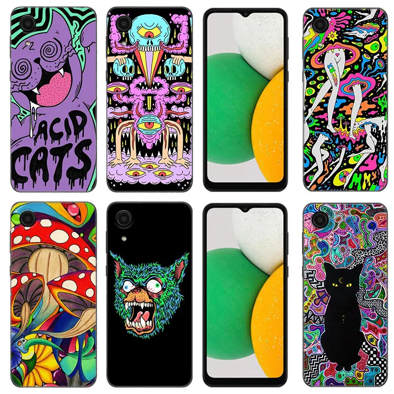 Colourful Psychedelic Trippy Art Phone Case For Samsung Galaxy A01 A03 Core A04 E A02 A05 A10 A20 A21 A30 A50 S A6 A8 + A7 Cover