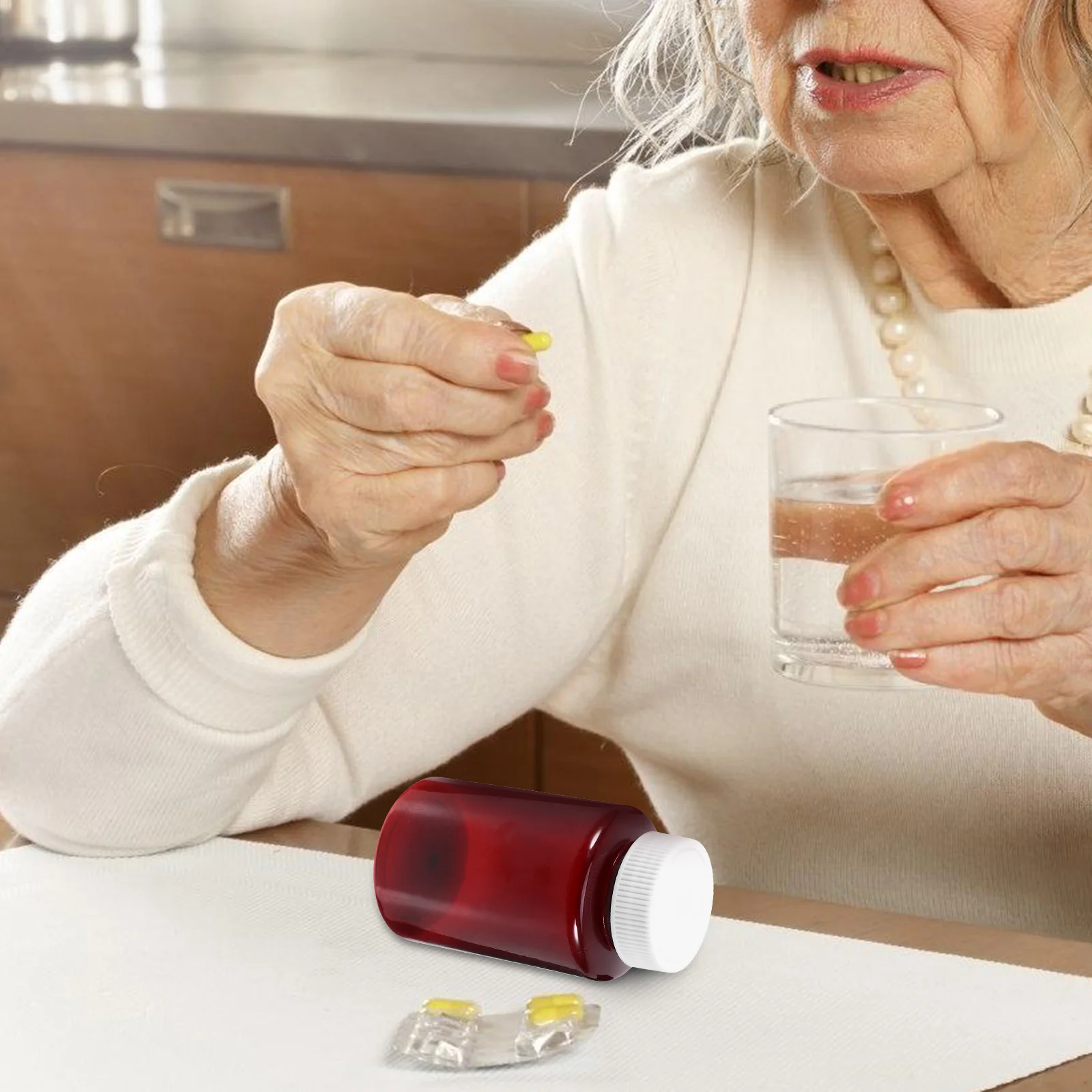 

12 Pcs Plastic Bottle Medicine Container Pill Empty Small Bottles for Travel Supplement with Caps Lid Vials