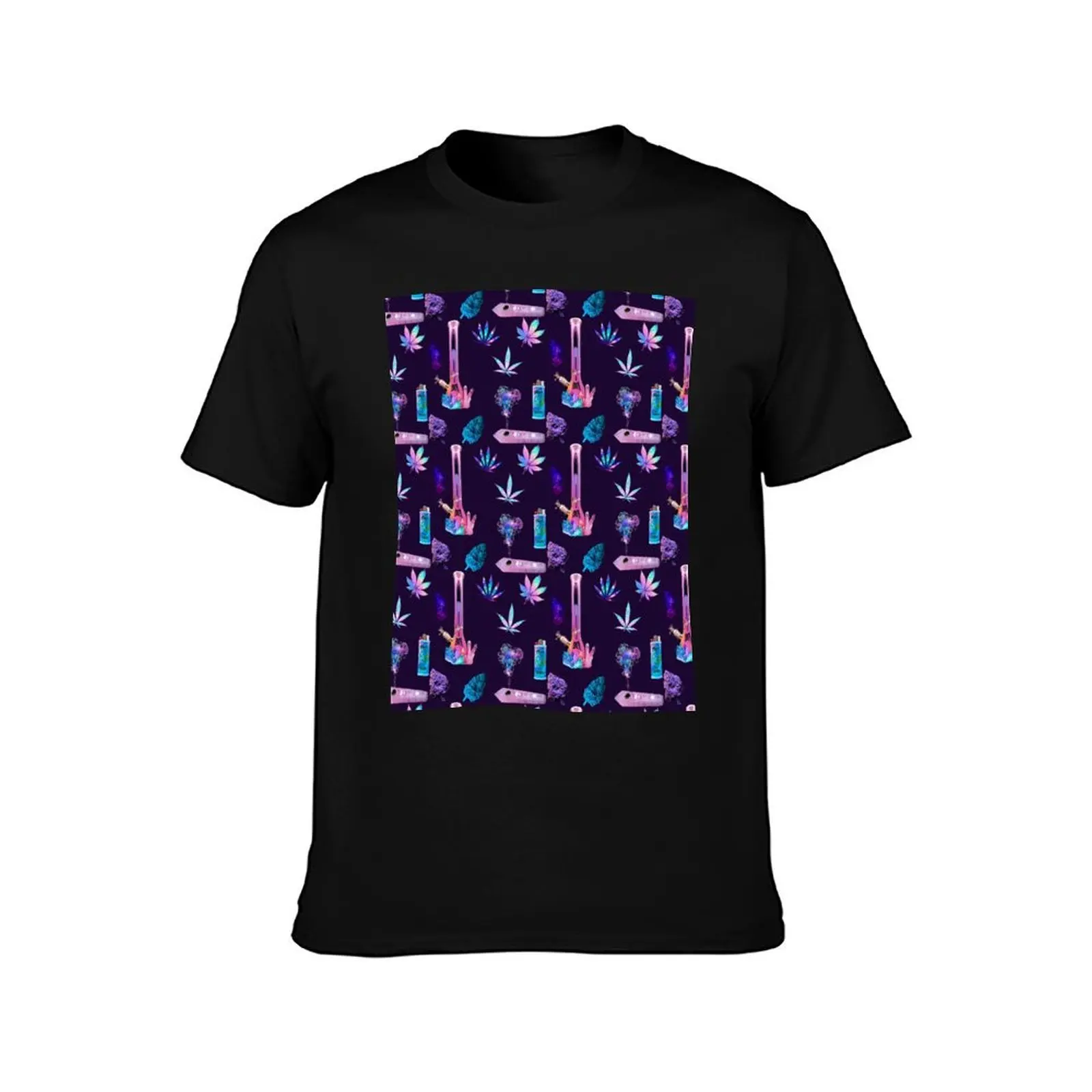 Alien Babe Kaleidoscope Stoner ~ Rainbow Galaxy Crystal Magic Aesthetic Pot Head Vibes ~ Stoner Weed and Essentials Semi T-Shirt
