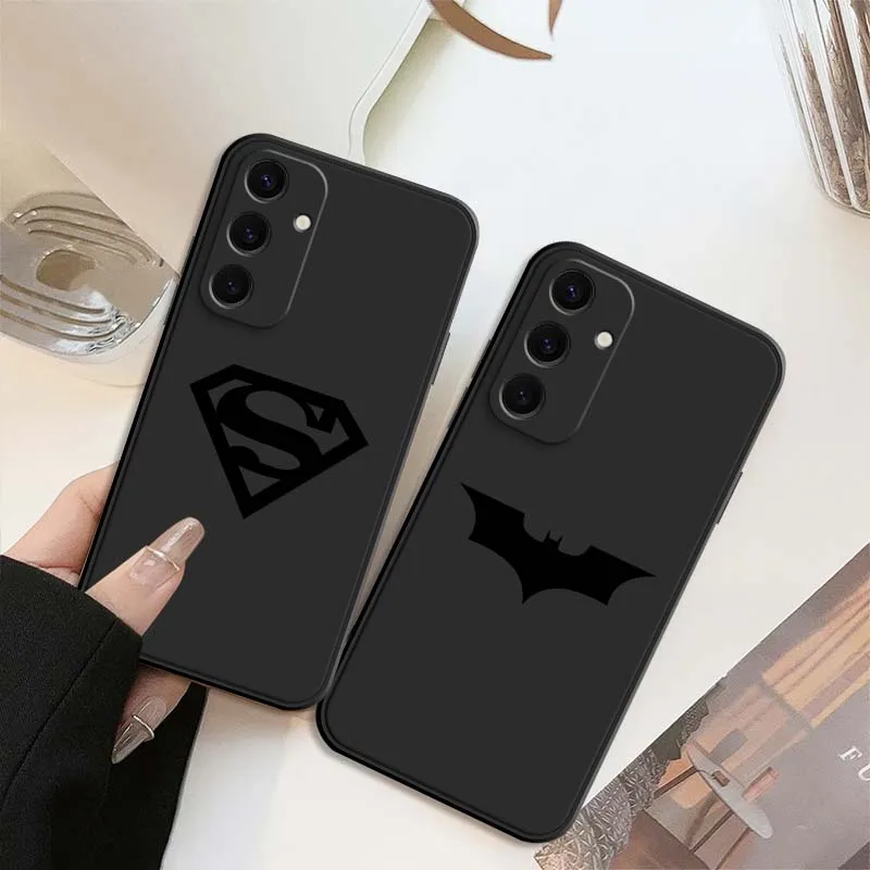 

Superhero B-Batmans S-Supermans For Samsung Galaxy S25 S24 S23 S22 S21 S20 S10 S9 Ultra Plus FE 5G Black Soft Cover Phone Case