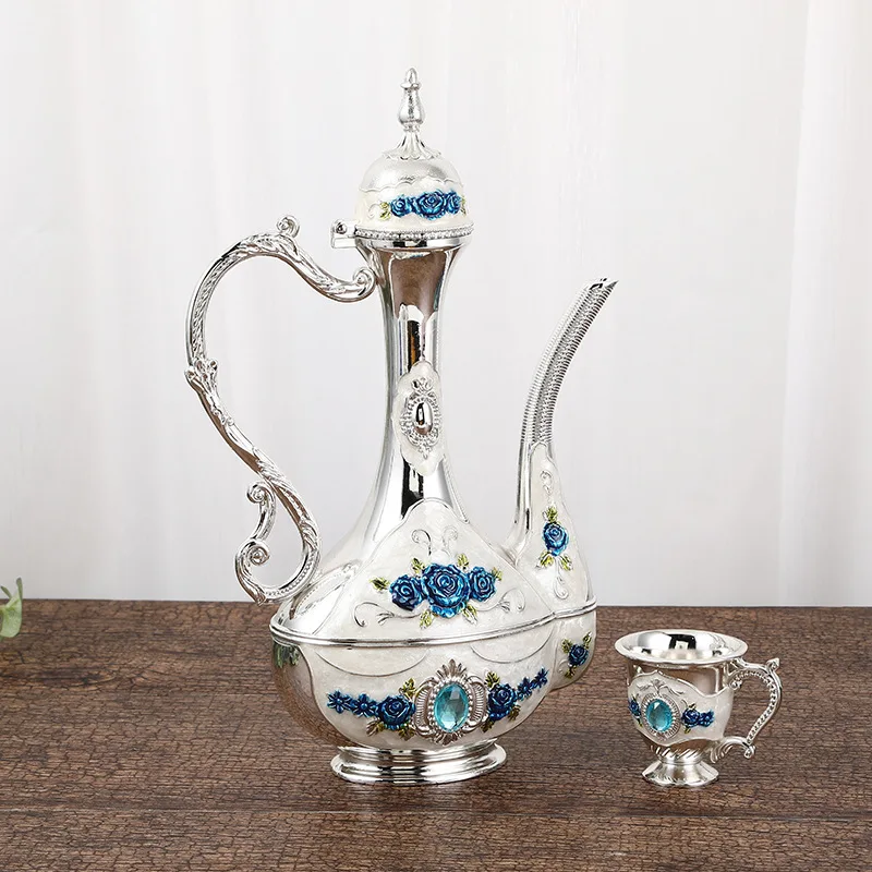 set Baijiu cup creative household small glass European metal  jug  dispenser elegant and noble ornament