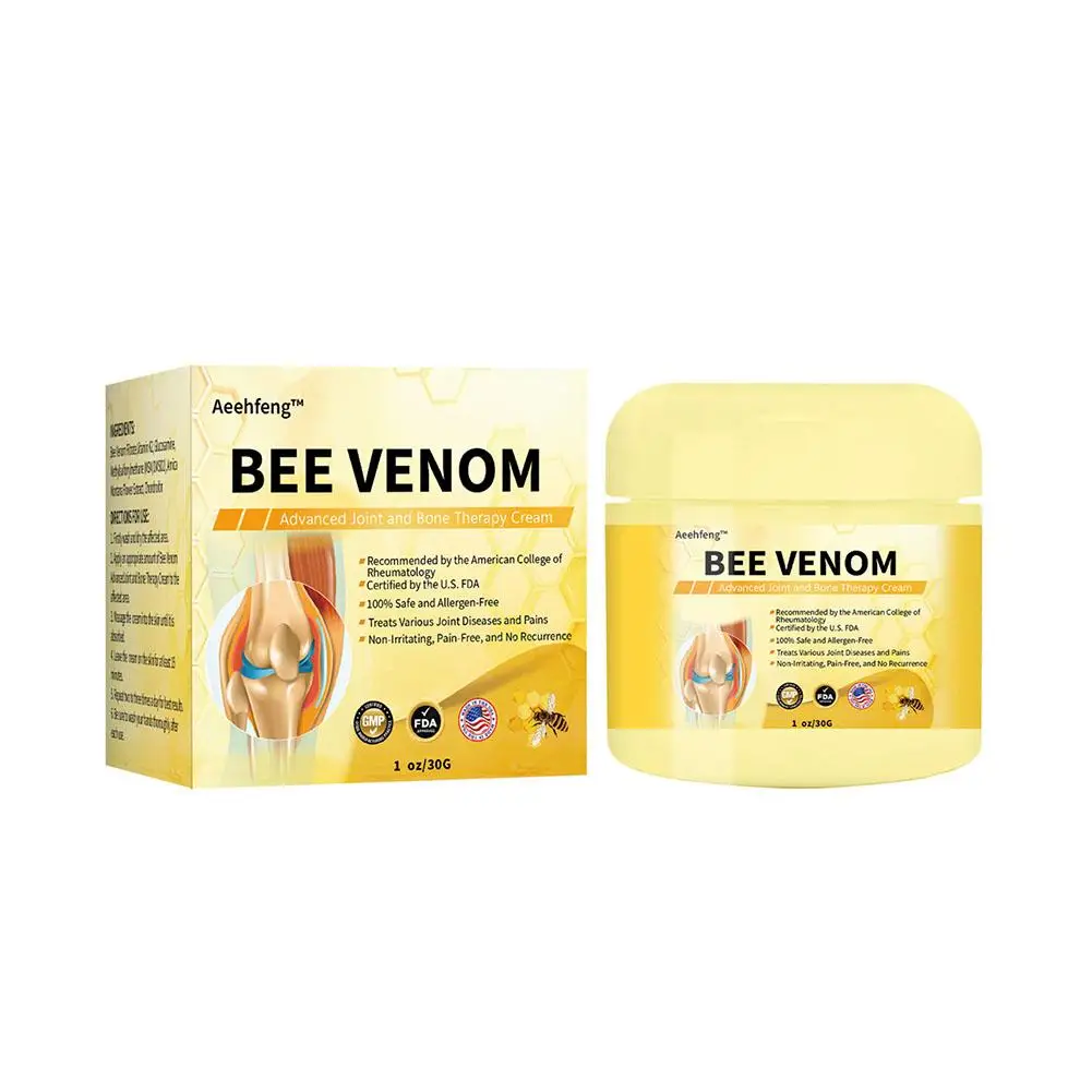 Bee Venom Advanced Bone Joint Therapy Creme, Joelho, Pescoço, Alívio das dores nas costas, Counterpain, Aliviar a rigidez, Músculo, 30g