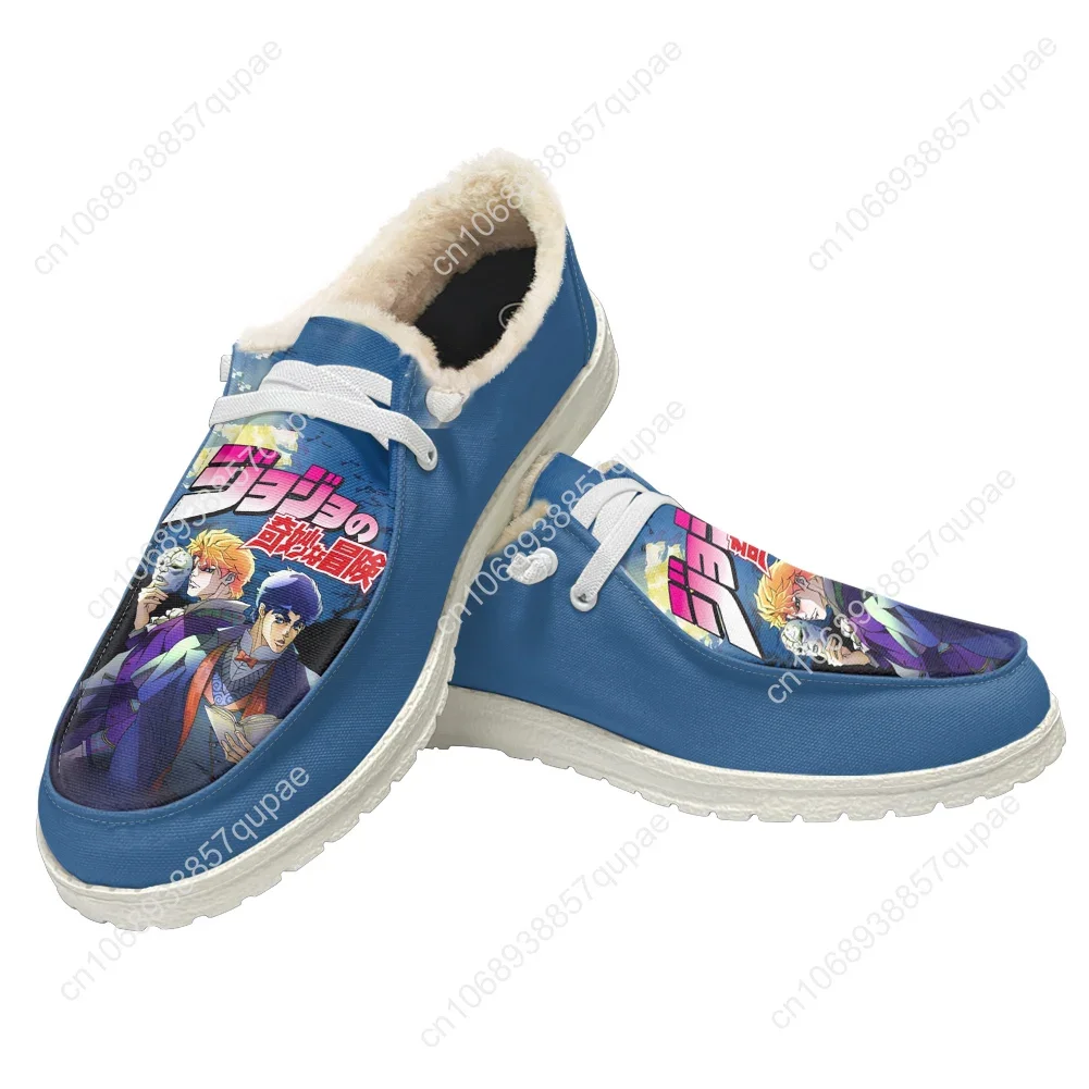 Jojos Bizarre Adventure Jonathan Joestar Plush Flat Shoes Cartoon Men Women Teenager Sneakers Lightweight Custom Made Footwear