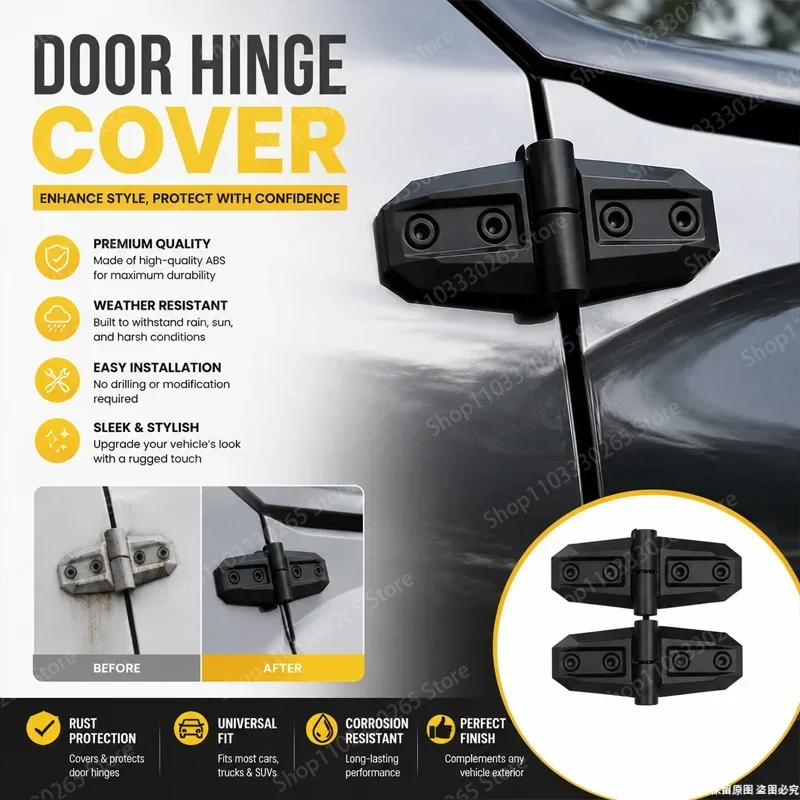 Universal ABS Off-Road Car Exterior Hinge Trim Easy Installation For SUV Pickup Sedan Exterior Stylingand Exterior Accessories