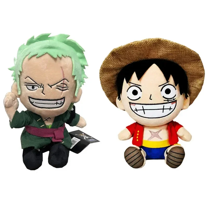 NEW 25cm One Piece Anime Figure Zoro Luffy Chopper Plush Toys Cute Cartoon Plushie Stuffed Dolls Pendant Kids Xmas Gifts