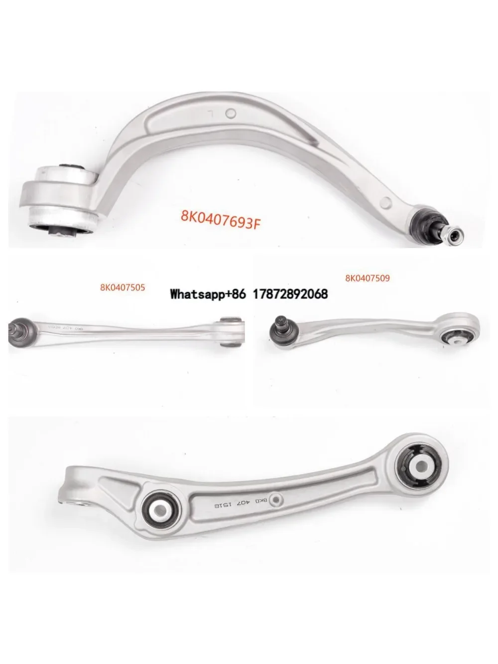 

Auto Parts Chassis Control Arm Kit Front Axle Upper Lower for A4 B8 Q5 Aluminium Control Arms