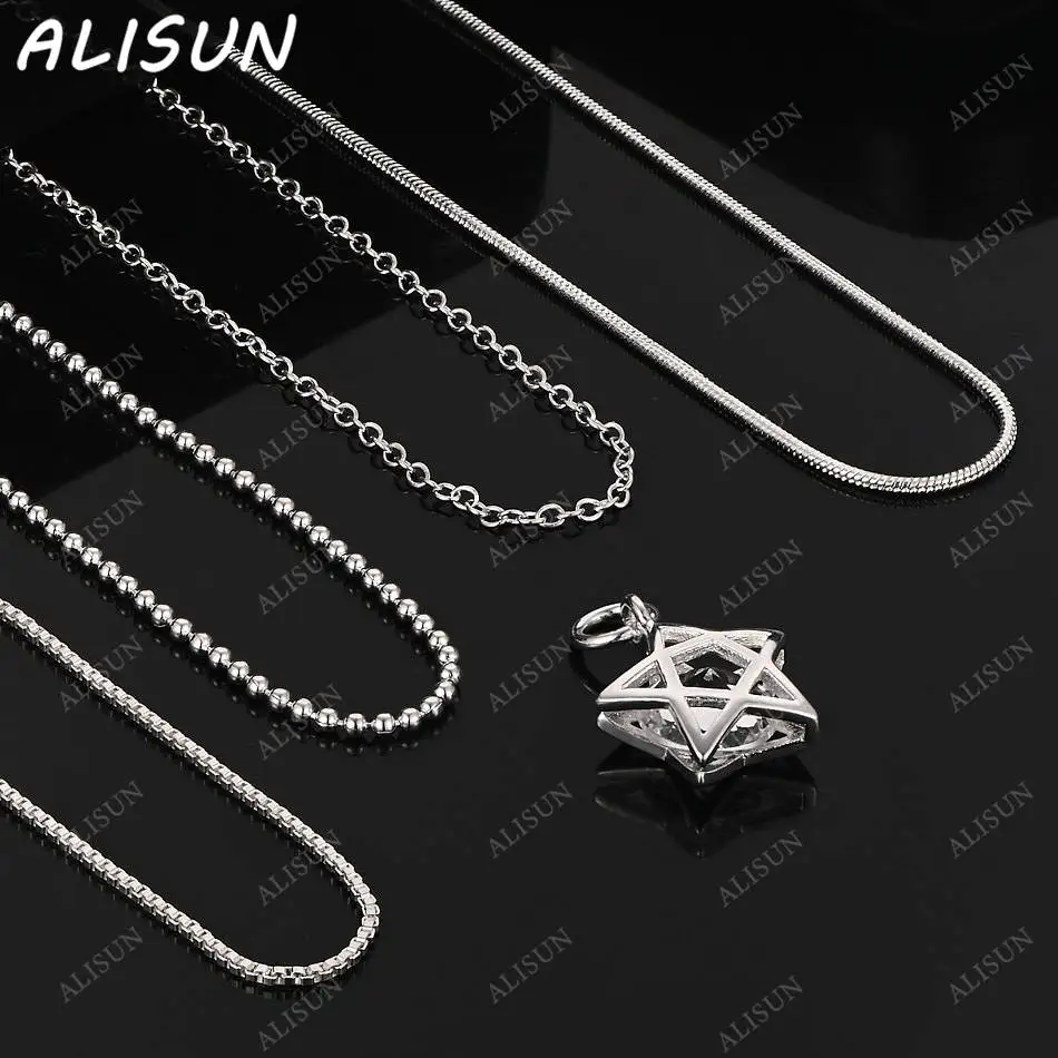 

ALISUN 40-75cm 925 Sterling Silver Zircon Star Pendant Necklace For Women Men Trend Birthday Gifts Fashion Party Fine Jewelry